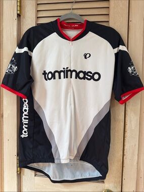 Pearl Izumi Tommaso Men's Short Sleeve Cycling Jersey- White Black Red Gray XL